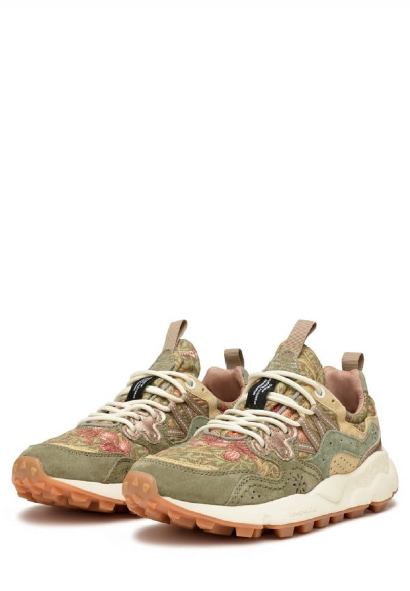 Adidasy Flower Mountain Yamano 3 Damskie Zielone Beżowe | QBF5999EC