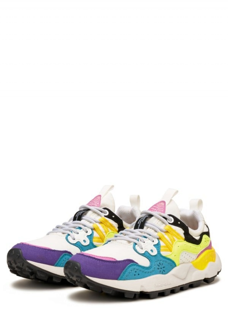 Adidasy Flower Mountain Yamano 3 Uni Damskie Białe Niebieskie Żółte | FRS2591OH